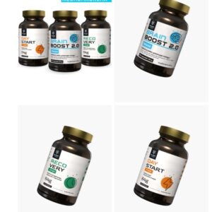 Zestaw Neurohackera 3 produkty w kapsułkach – BrainBoost 2.0 + Recovery + DayStart