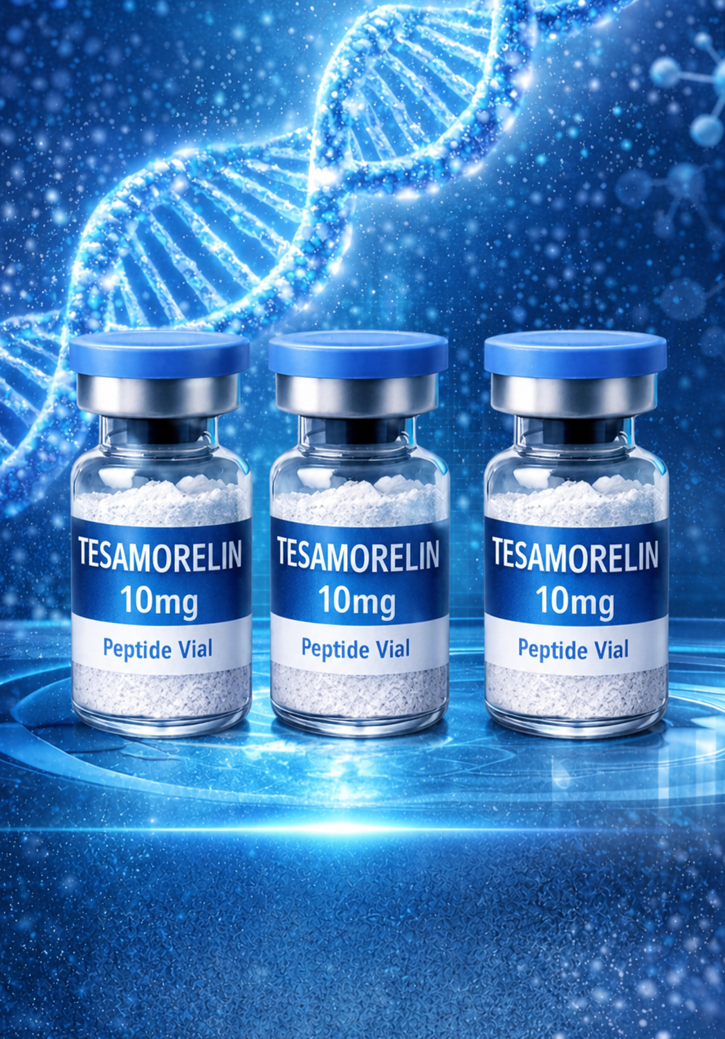 Tesamorelin 30mg (10mg x3) + woda bakteriostatyczna - Wyraźna redukcja tkanki tłuszczowej (szczególnie brzuch)